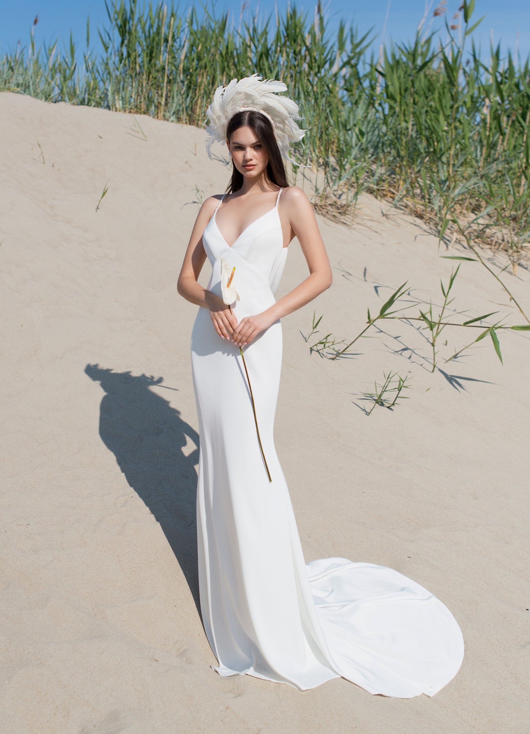 Spaghetti Strap Open Back Mermaid Silk Bridal Dress – HAREM's Brides