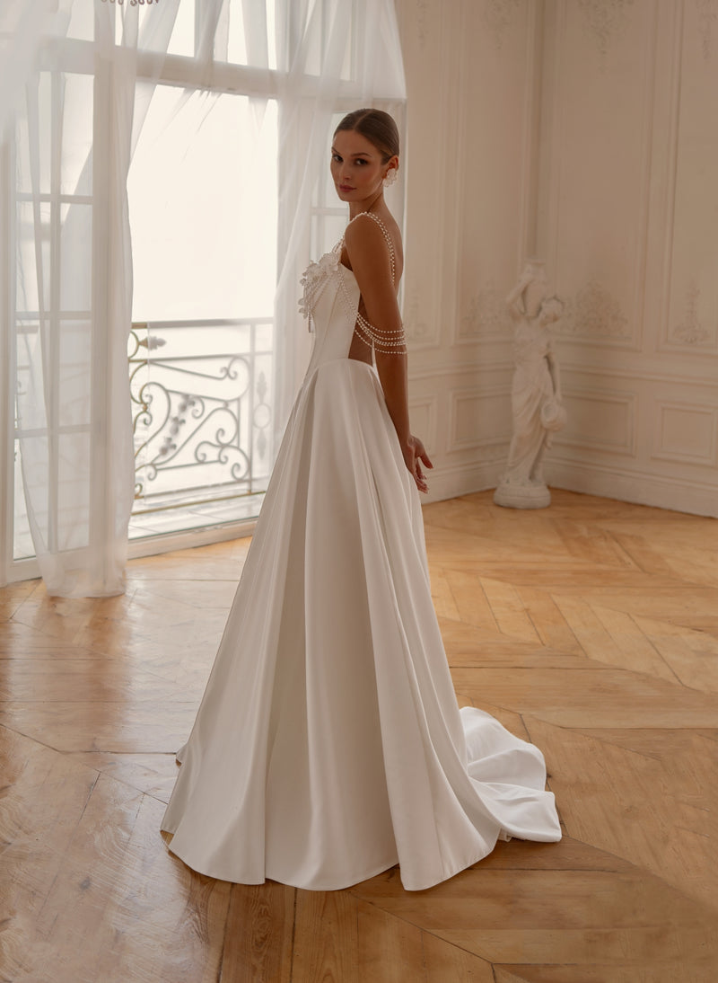 knee length dresses for ladies Long Off Shoulder A Line Wedding Gown main image 0