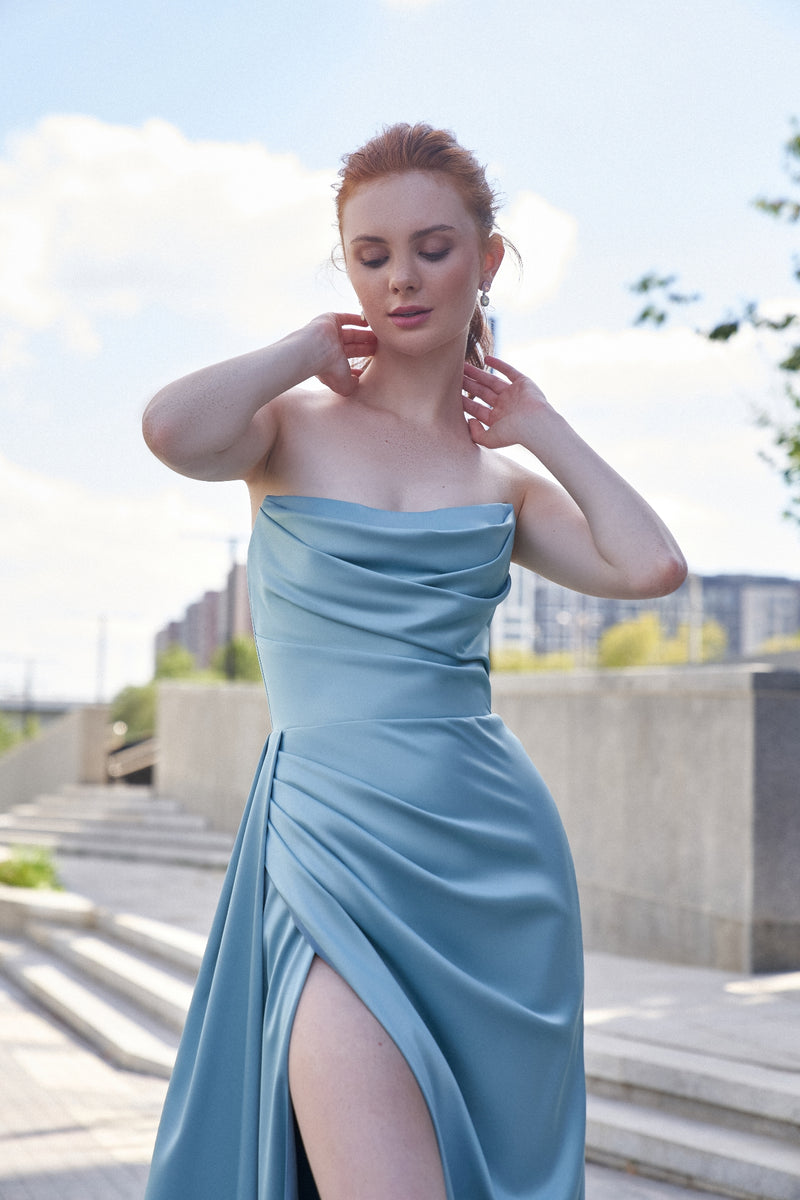 Straight Wrap Asymmetric Maxi Dress HAREM's Brides Straight Wrap Asymmetric Maxi Dress HAREM's Brides