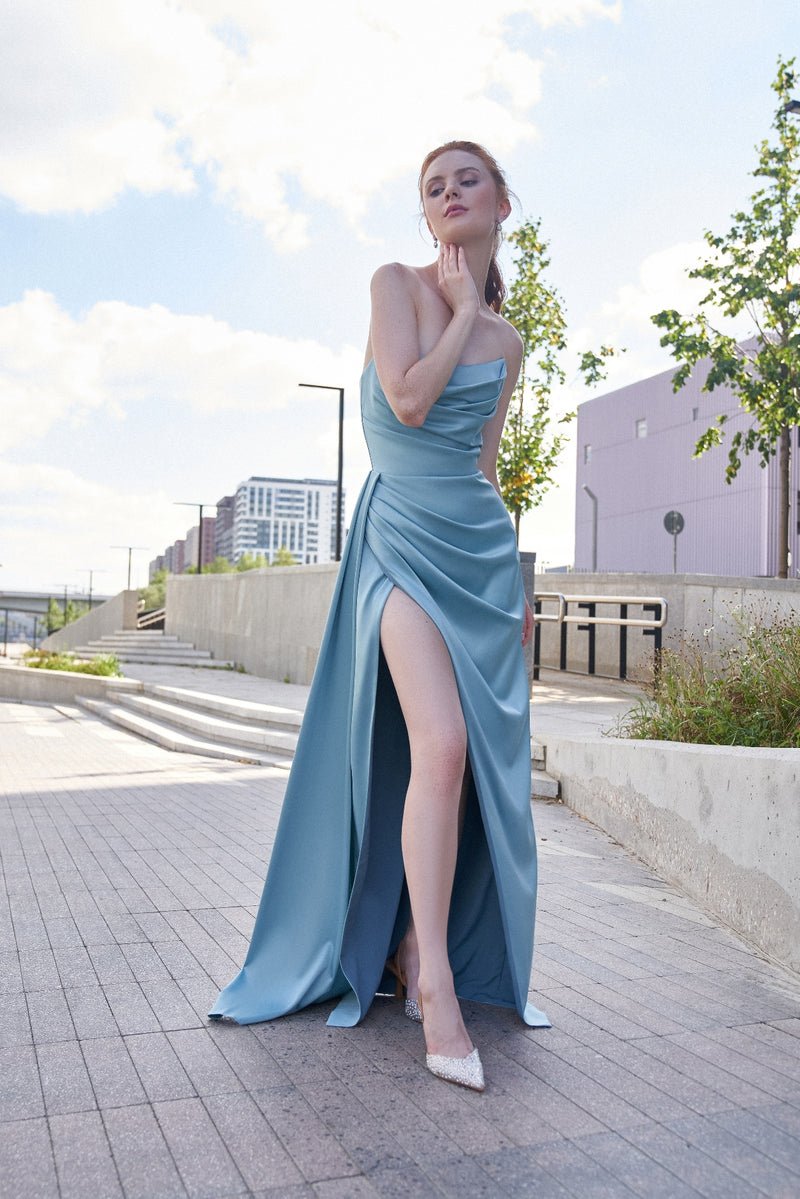 Straight Wrap Asymmetric Maxi Dress HAREM's Brides Straight Wrap Asymmetric Maxi Dress HAREM's Brides