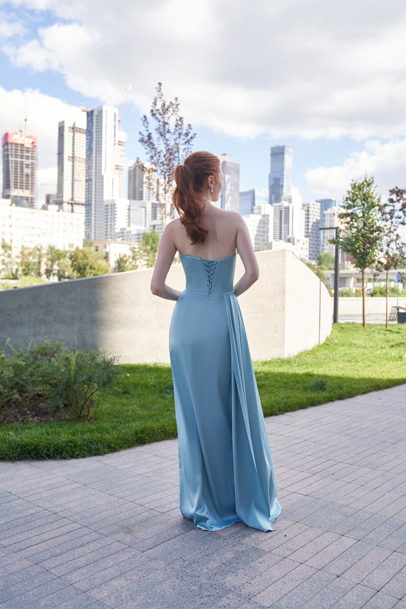 Straight Wrap Asymmetric Maxi Dress HAREM's Brides Straight Wrap Asymmetric Maxi Dress HAREM's Brides