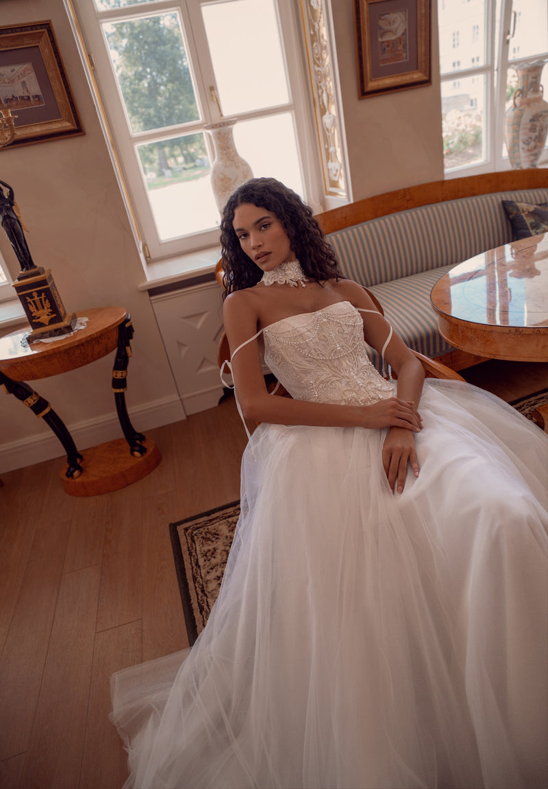 fairy corset wedding dresses Fairy Off-Shoulder Lace Corset Wedding Dress with Hooded Tulle Cape