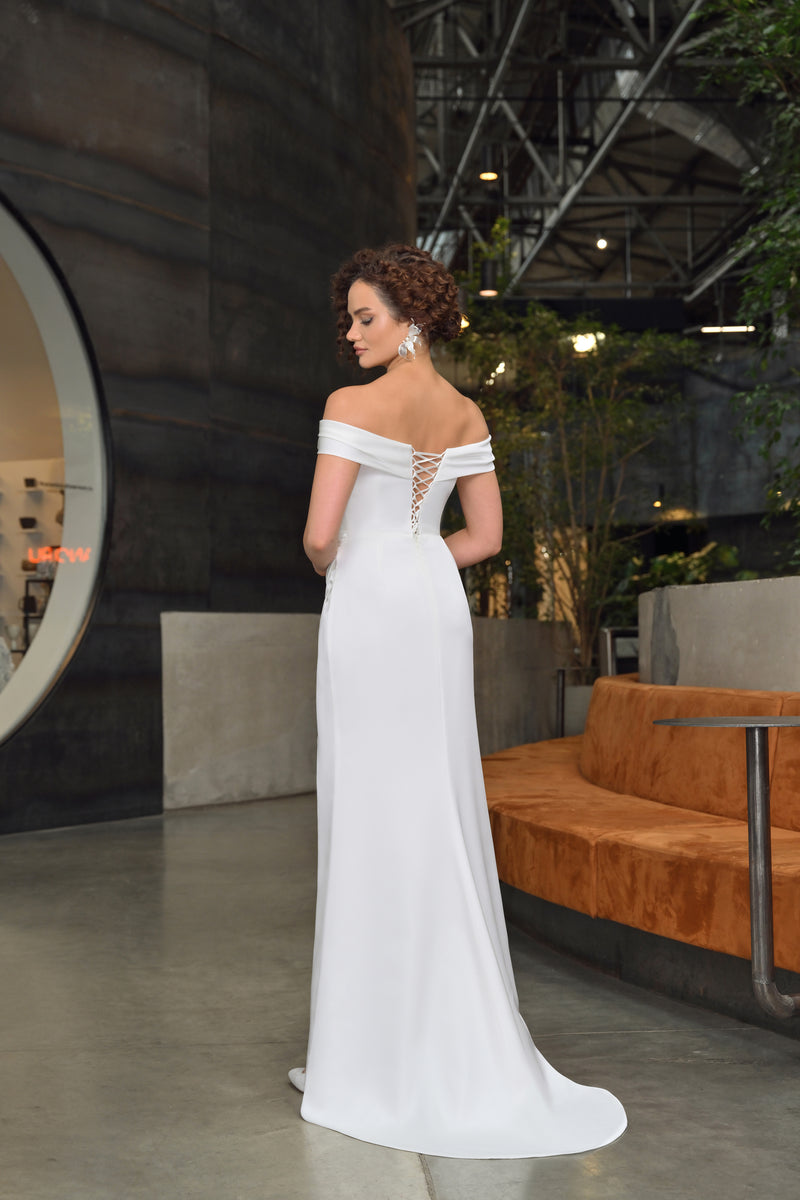 wedding dress little mermaid Off-The Mermaid Minimalist Wedding Dress – HAREM's Brides