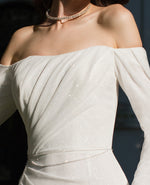 Robe de mariée sirène à paillettes et épaules dénudées