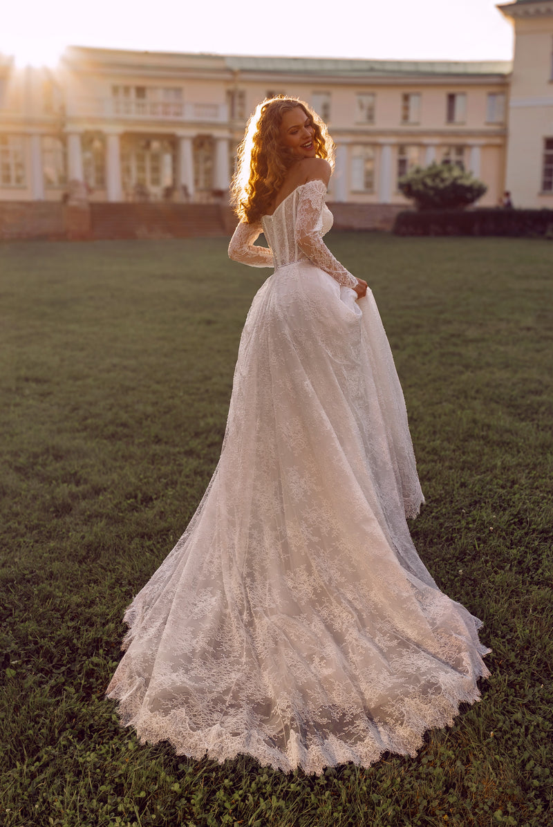 black prom dress with beaded top Off-Shoulder Lace Corset Wedding Dress with Beaded Hooded Cape