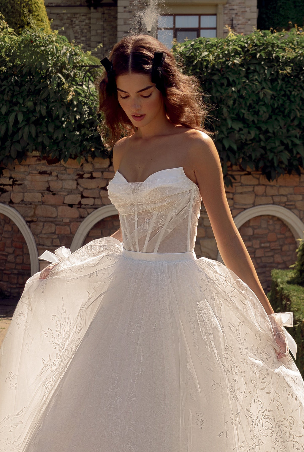 Strapless A-Line Organza Wedding Dress HAREM's Brides Strapless A-Line Organza Wedding Dress HAREM's Brides