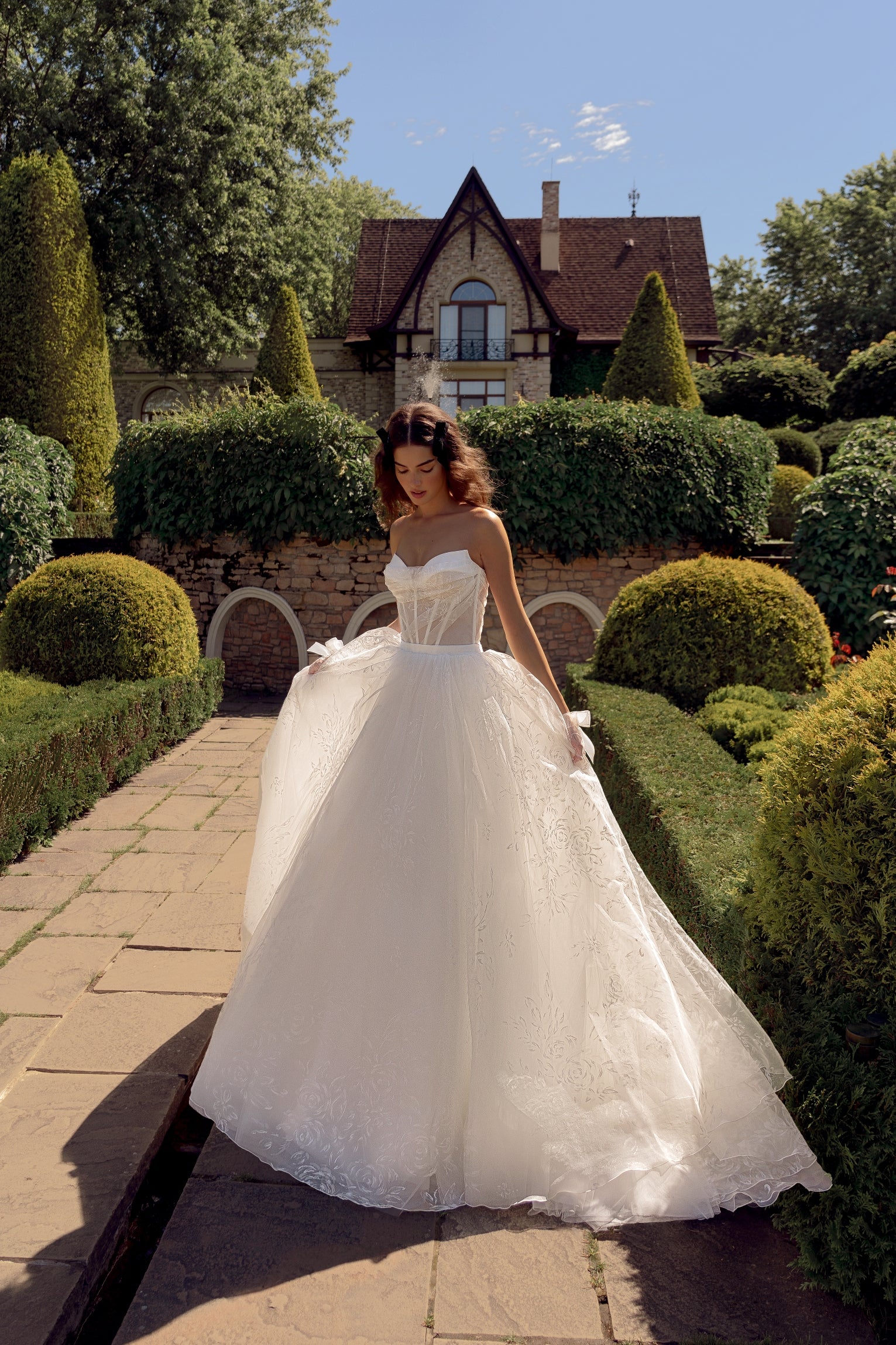 Strapless A-Line Organza Wedding Dress HAREM's Brides Strapless A-Line Organza Wedding Dress HAREM's Brides