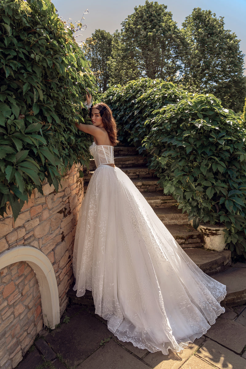 Strapless A-Line Organza Wedding Dress HAREM's Brides Strapless A-Line Organza Wedding Dress HAREM's Brides