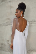 One-Shoulder Sheath Minimalist Maxi Bridal Dress