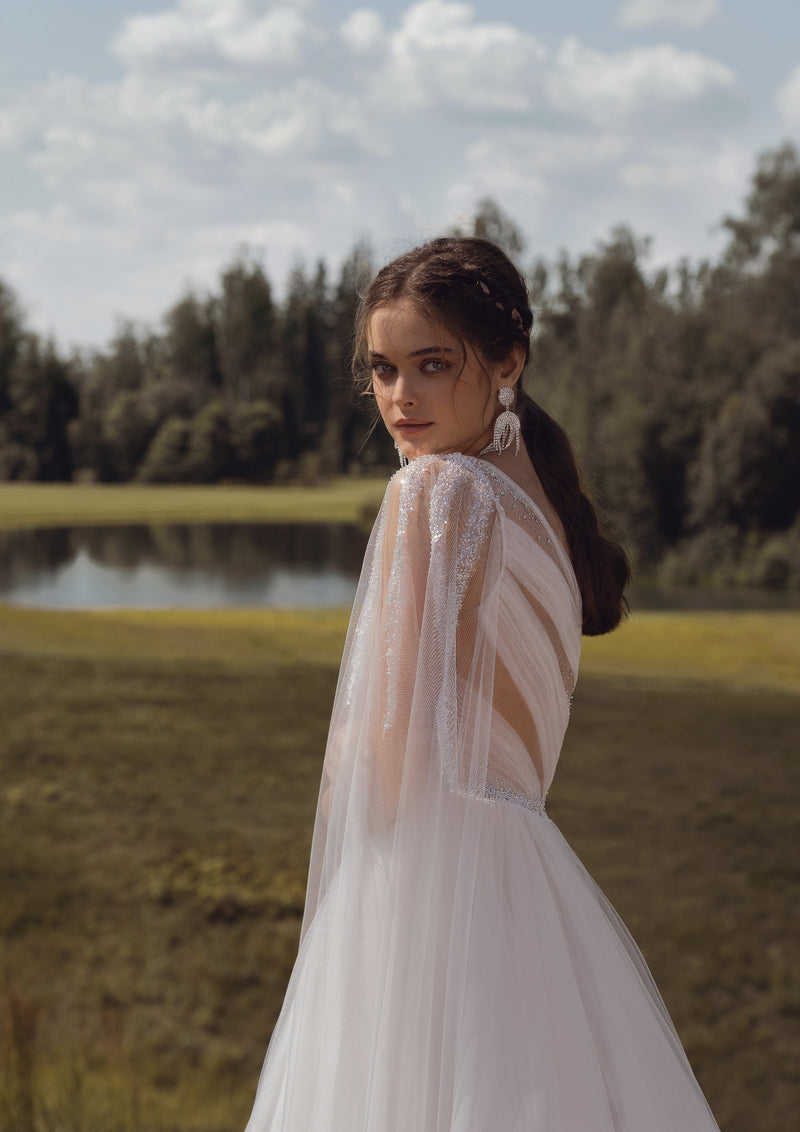 Hellenic Style One-Shoulder Asymmetrical A-Line Wedding Dress HAREM's Brides Hellenic Style One-Shoulder Asymmetrical A-Line Wedding Dress HAREM's Brides