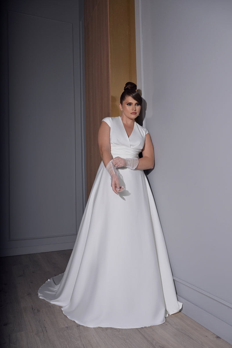 A-Line Plus Size Silk Wedding Dress Made to Measure