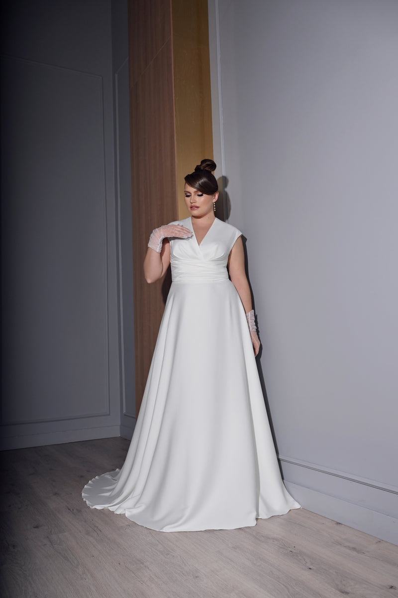 A-Line Plus Size Silk Wedding Dress HAREM's Brides A-Line Plus Size Silk Wedding Dress HAREM's Brides