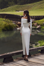 Minimalist Elegant Off-the-Shoulder White Dress