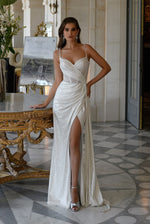 Modern Muse Glitter Spaghetti Strap Gown