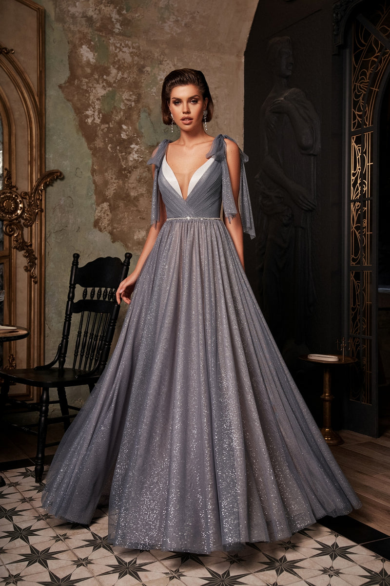 Glitter Dress with a Bow Detail on Shoulder Glitter Dress with a Bow Detail on Shoulder