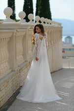 Celeste Grace Glitter Long Sleeve Mermaid Bridal Gown