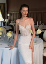 Spaghetti Strap Sweatheart Glitter Mermaid Bridal Dress