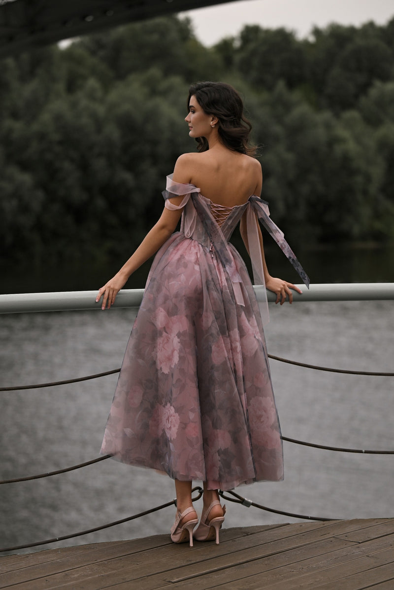 off shoulder tulle bridesmaid dress Cream Lace and Tulle Bridesmaid Gowns with Off-the-shoulder – loveangeldress