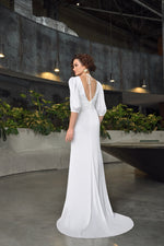 Robe de mariée minimaliste fourreau en soie