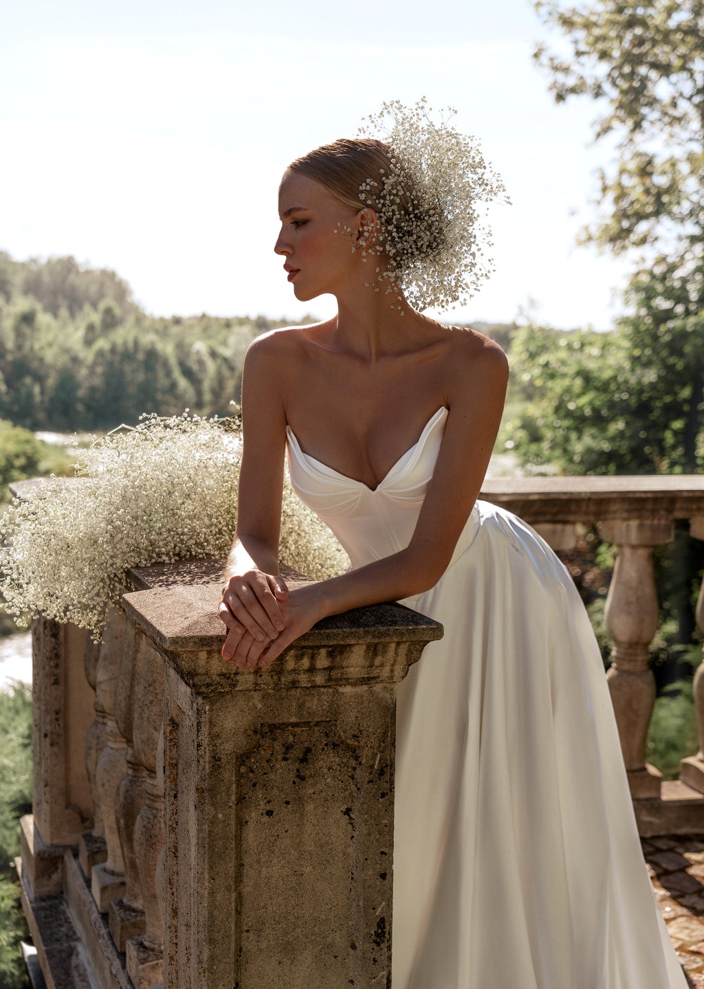 Sweetheart Satin A-Line Wedding Dress with Pockets EU38