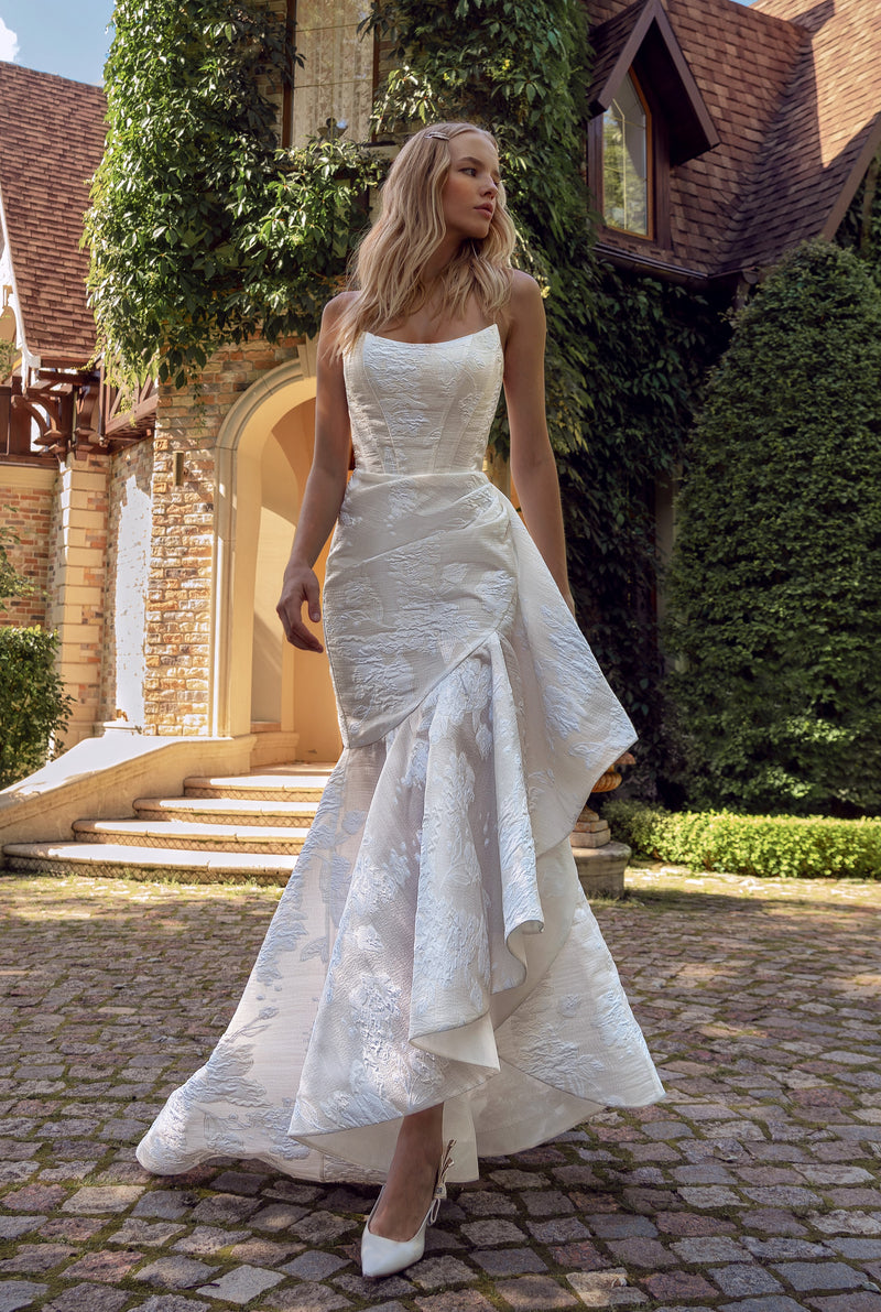 Strapless Wrap Wedding Dress – HAREM's Brides