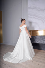 Off-shoulder A-Line Plus-Size Wedding Gown