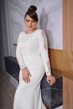 Long Sleeve Mermaid Plus Size Wedding Gown