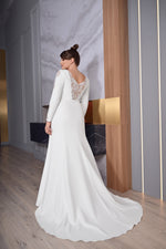 Long Sleeve Mermaid Plus Size Wedding Gown