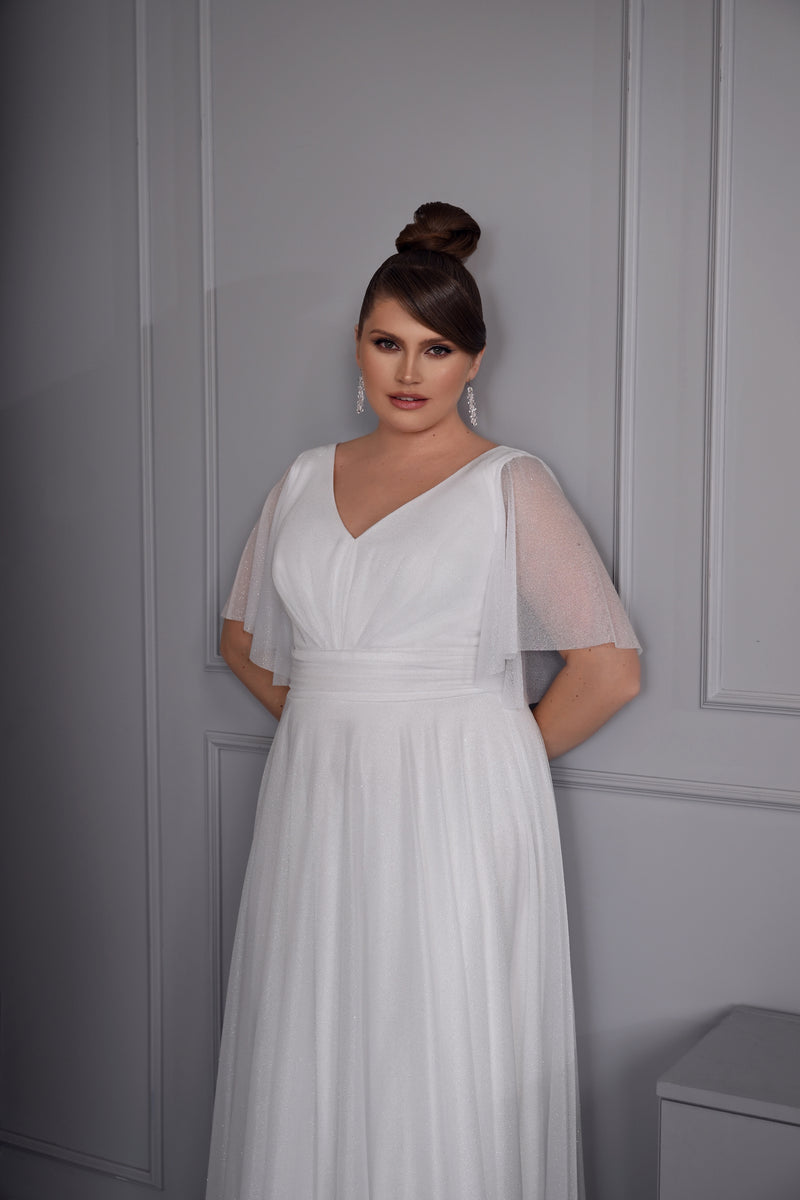 Short Sleeves A-Line Plus-Size Occasion Dresses