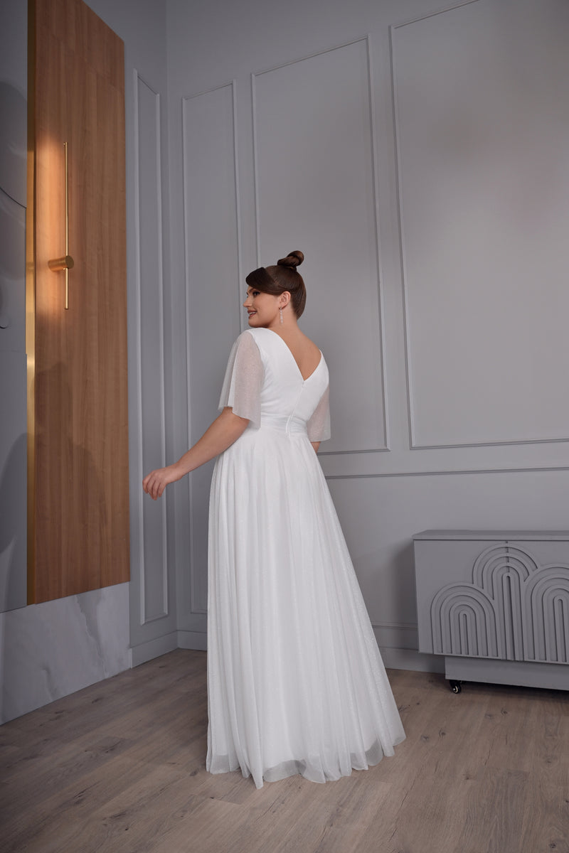 Short Sleeves A-Line Plus-Size Occasion Dresses HAREM's Brides Short Sleeves A-Line Plus-Size Occasion Dresses HAREM's Brides