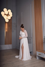 Gorgeous Long Sleeve A-Line Plussize Wedding Gown