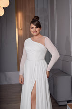 Gorgeous Long Sleeve A-Line Plussize Wedding Gown