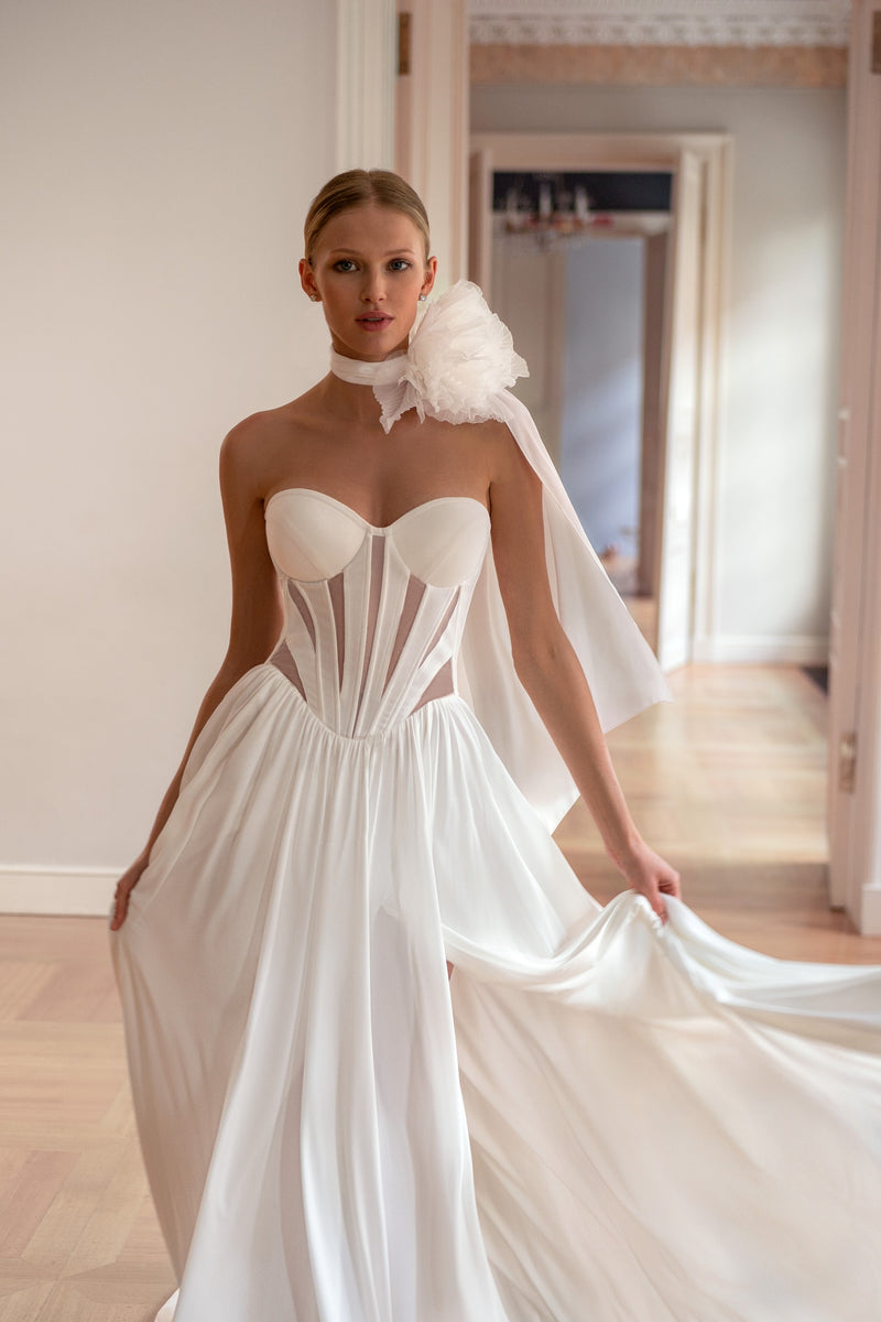 A-Line Wedding Dress with Sweetheart Corset EU40