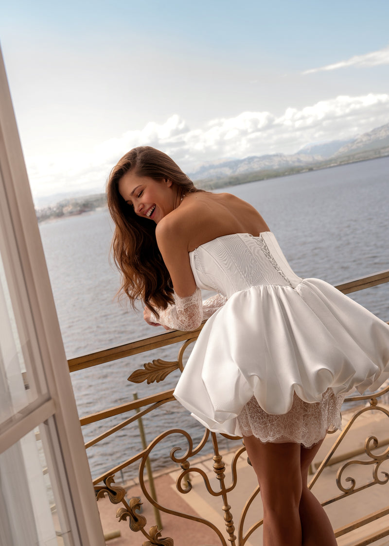white christmas dresses ASHLEYlauren 4756 Strapless Beaded Cocktail Dress main image 1