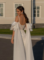 Fairy Shiny Wedding Dress with Removable Sleeves