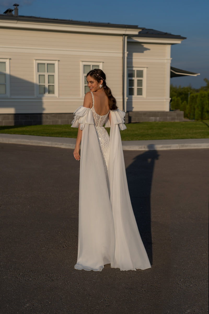 Fairy Shiny Wedding Dress with Removable Sleeves HAREM's Brides Fairy Shiny Wedding Dress with Removable Sleeves HAREM's Brides