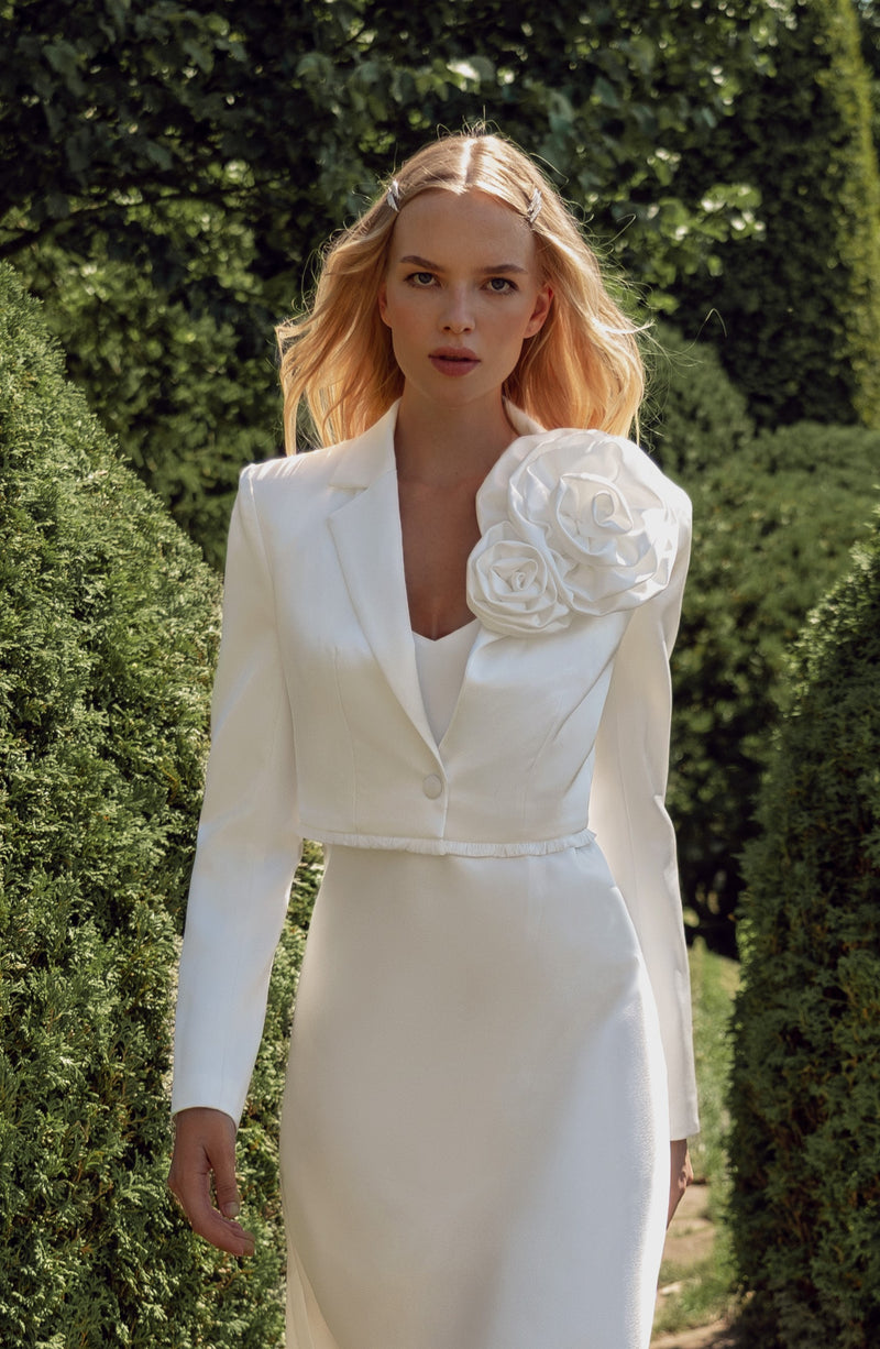 Minimalist Maxi Bridal Dress with Jacket HAREM's Brides Minimalist Maxi Bridal Dress with Jacket HAREM's Brides