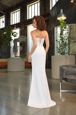 Strapless Sheath Minimalist Bridal Dress