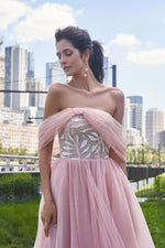 Off-The Shoulder A-Line Evening Dress