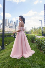 Off-The Shoulder A-Line Evening Dress