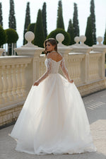 Celeste Romance Off-Shoulder A-Line Wedding Gown