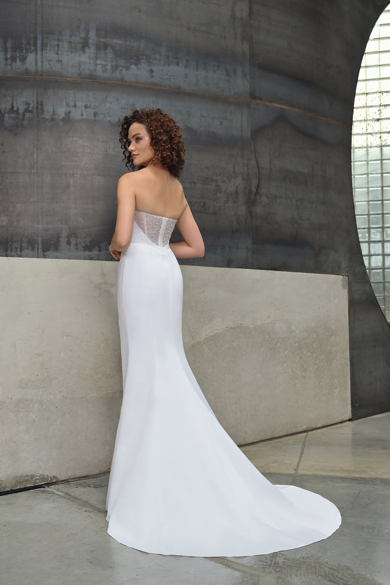 Strapless Mermaid Minimalist Bridal Dress