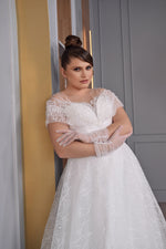 Off-shoulder A-Line Plussize Bridal Dress