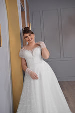 Off-shoulder A-Line Plussize Bridal Dress
