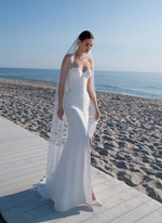 2in1: Sweatheart Mermaid Wedding Dress with Front Buttons and Removable Bodysuit