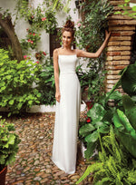 2in1 Spaghetti Strap Wedding Dress with Lace Overlay