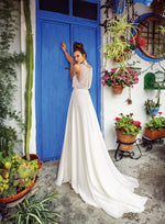 Sleeveless A-Line Feminine Unique Wedding Dress