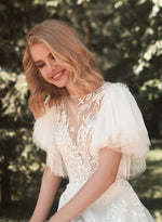 Butterfly Sleeve A-Line Chic Wedding Dress
