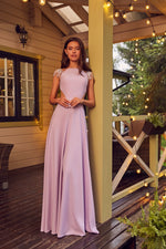 Cap Sleeve Long Prom Dress