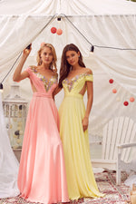 Cape Sleeve Prom Dress